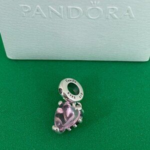 Pandora New Pink Family Tree & Heart Dangle Charm